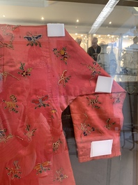 Two embroidered silk and cotton robes for the Straits or Peranakan market, Southeast Asia, 20th C.