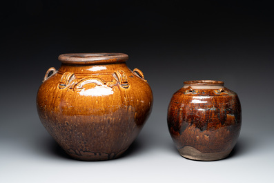 Two Chinese brown-glazed jars, Ming/Qing