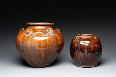 Two Chinese brown-glazed jars, Ming/Qing