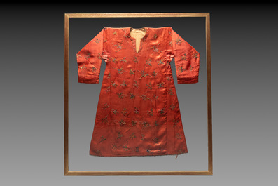 Two embroidered silk and cotton robes for the Straits or Peranakan market, Southeast Asia, 20th C.