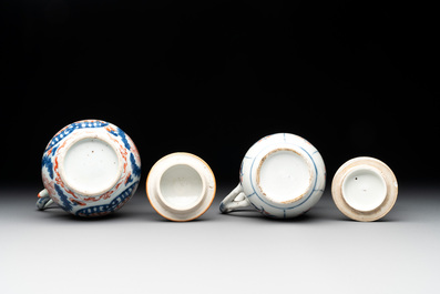 Two Chinese Imari-style jugs with covers, 18th C.