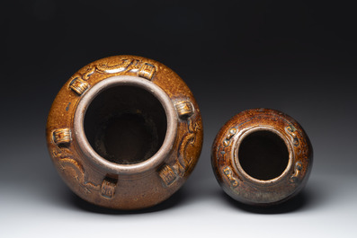 Two Chinese brown-glazed jars, Ming/Qing