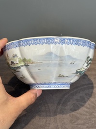 A varied collection of eight Chinese famille rose eggshell bowls, Jingdezhen mark, 20th C.