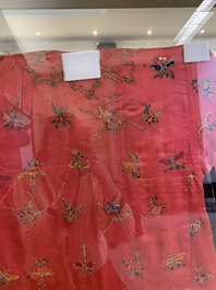 Two embroidered silk and cotton robes for the Straits or Peranakan market, Southeast Asia, 20th C.