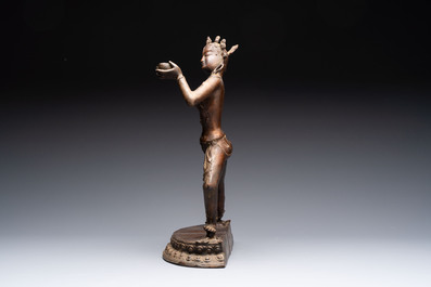 Three bronze sculptures of deities, South Asia/Southeast Asia, 19/20th C.