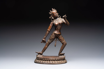 Three bronze sculptures of deities, South Asia/Southeast Asia, 19/20th C.