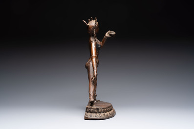 Three bronze sculptures of deities, South Asia/Southeast Asia, 19/20th C.