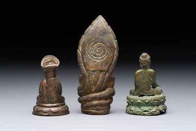 Five bronze figures of deities, Southeast Asia, 19th C. and earlier
