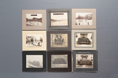 A group of 18 Japanese photographs depicting military, academic, and personal subjects, early 20th C.