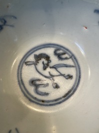 A collection of ten Chinese blue and white bowls, Ming