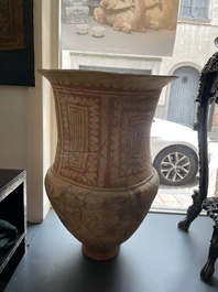 A massive Ban Chiang culture pottery vessel and two grey pottery jars, Thailand 7/4th C. B.C.