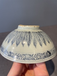 A collection of ten Chinese blue and white bowls, Ming