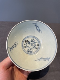 A collection of ten Chinese blue and white bowls, Ming
