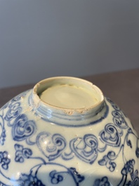 A collection of ten Chinese blue and white bowls, Ming
