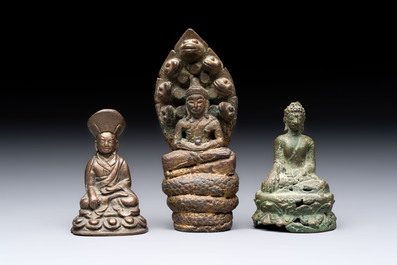 Five bronze figures of deities, Southeast Asia, 19th C. and earlier