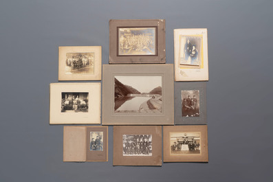 A group of 18 Japanese photographs depicting military, academic, and personal subjects, early 20th C.