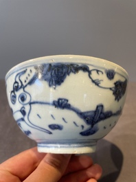 A collection of ten Chinese blue and white bowls, Ming