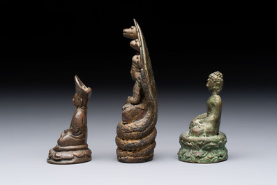 Five bronze figures of deities, Southeast Asia, 19th C. and earlier