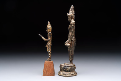 Five bronze figures of deities, Southeast Asia, 19th C. and earlier