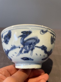 A collection of ten Chinese blue and white bowls, Ming