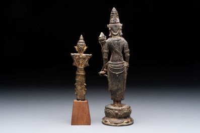Five bronze figures of deities, Southeast Asia, 19th C. and earlier