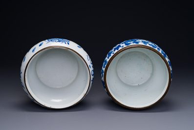 Two Chinese blue and white 'Bleu de Hue' jars for the Vietnamese market, 19th C.