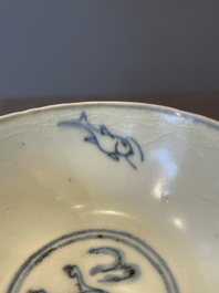 A collection of ten Chinese blue and white bowls, Ming