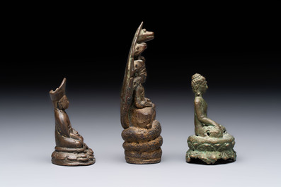 Five bronze figures of deities, Southeast Asia, 19th C. and earlier