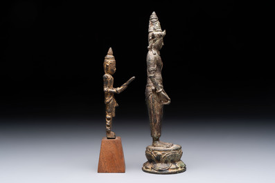Five bronze figures of deities, Southeast Asia, 19th C. and earlier