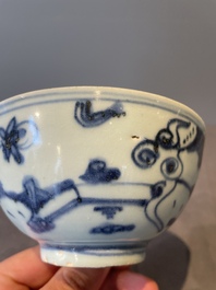A collection of ten Chinese blue and white bowls, Ming