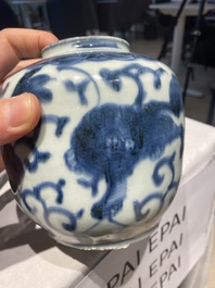 Two Chinese blue and white jars, Wanli