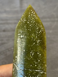 Three Chinese green nephrite jade ceremonial blades, possibly Shang, 12th C. B.C.