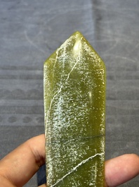 Three Chinese green nephrite jade ceremonial blades, possibly Shang, 12th C. B.C.