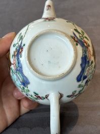 Two Chinese famille rose teapots and a tea caddy, Yongzheng/Qianlong