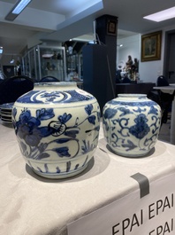 Two Chinese blue and white jars, Wanli