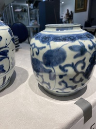 Two Chinese blue and white jars, Wanli