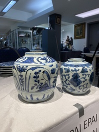 Two Chinese blue and white jars, Wanli