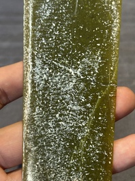 Three Chinese green nephrite jade ceremonial blades, possibly Shang, 12th C. B.C.