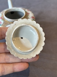 Two Chinese famille rose teapots and a tea caddy, Yongzheng/Qianlong