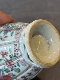 Two Chinese famille rose teapots and a tea caddy, Yongzheng/Qianlong