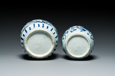 Two Chinese blue and white jars, Wanli