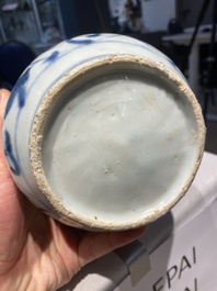 Two Chinese blue and white jars, Wanli