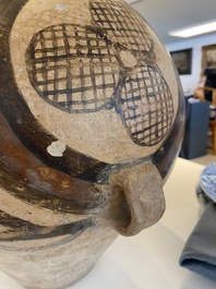 Three Chinese painted pottery jars, Majiayao Yangshao culture, 3rd/2nd millennium b.C.