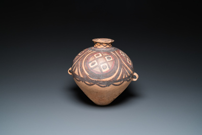 Three Chinese painted pottery jars, Majiayao Yangshao culture, 3rd/2nd millennium b.C.