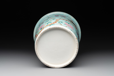 A Chinese famille rose turquoise-ground Da Ya Zhai-style jardini&egrave;re, 19th C.