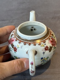 Two Chinese famille rose teapots and a tea caddy, Yongzheng/Qianlong