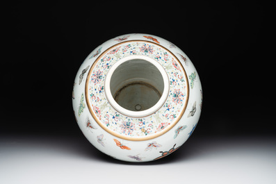 A Chinese famille rose 'butterfly' vase, Guangxu mark and of the period