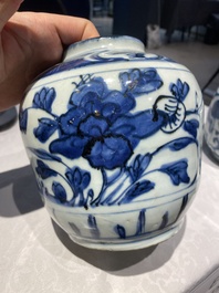 Two Chinese blue and white jars, Wanli