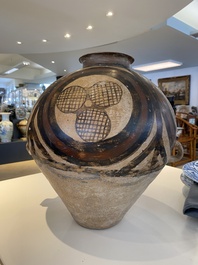 Three Chinese painted pottery jars, Majiayao Yangshao culture, 3rd/2nd millennium b.C.