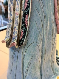 A fine and large Chinese famille rose Guanyin, Jiaqing